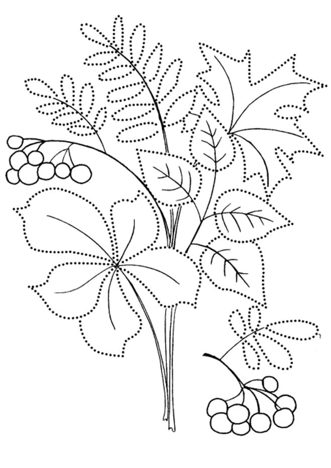 Как нарисовать осенний букет из листьев поэтапно   подборка картинок (22)