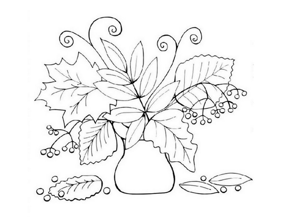Как нарисовать осенний букет из листьев поэтапно   подборка картинок (3)
