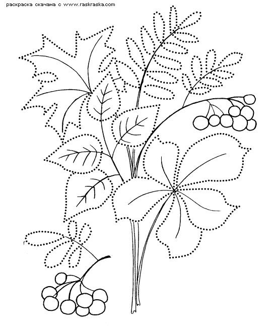 Как нарисовать осенний букет из листьев поэтапно   подборка картинок (8)