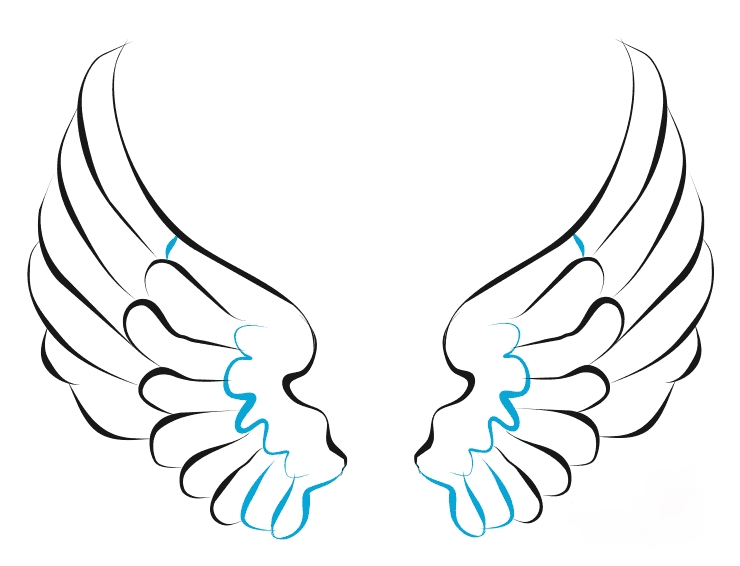 Как нарисовать поэтапно крылья ангела   рисунки 011