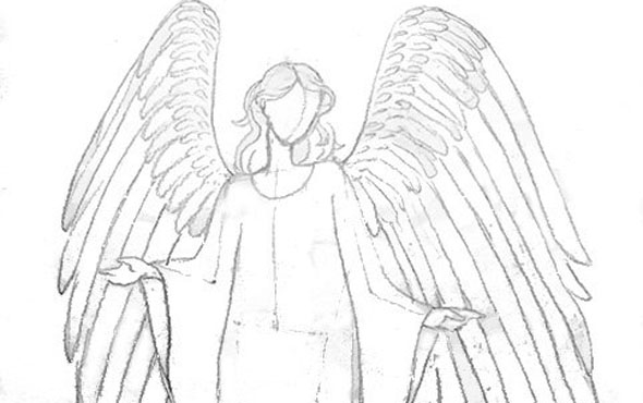 Как нарисовать поэтапно крылья ангела   рисунки 014