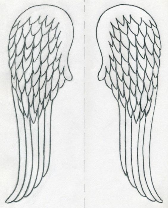 Как нарисовать поэтапно крылья ангела   рисунки 015