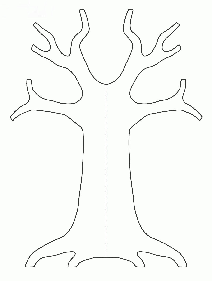 Шаблон дерева для аппликации из бумаги   распечатать (16)