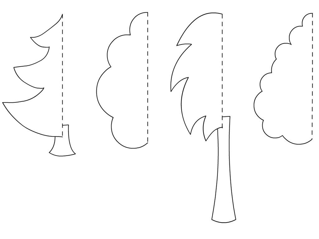 Шаблон дерева для аппликации из бумаги   распечатать (22)