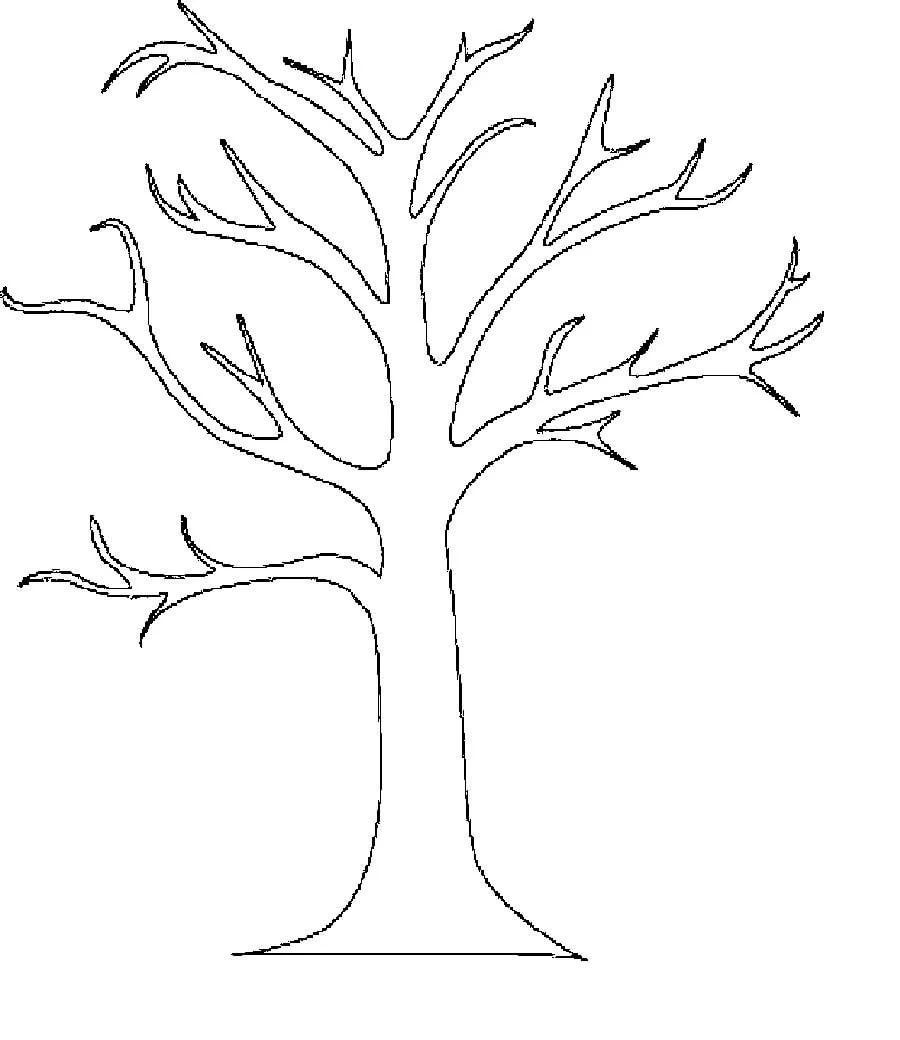 Шаблон дерева для аппликации из бумаги   распечатать (8)
