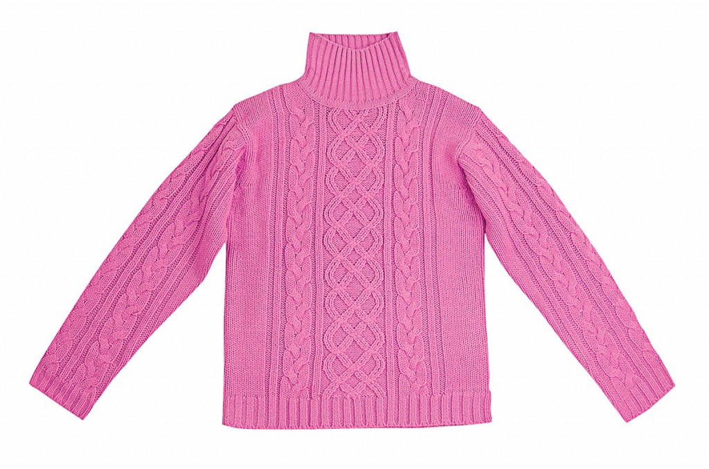 Розовый трикотажный свитер