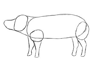 как нарисовать свинью