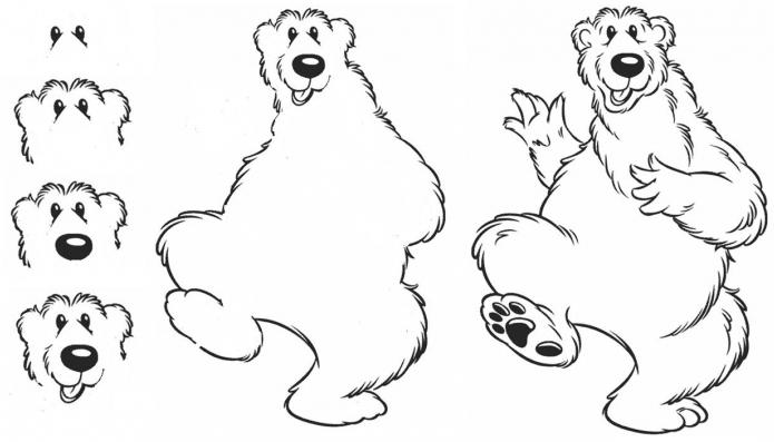 маша и медведь рисовать карандашом
