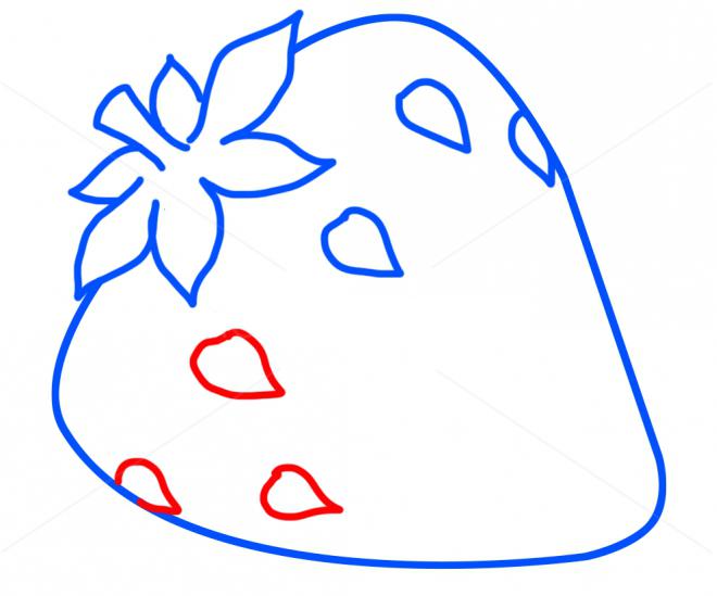 как нарисовать клубнику 