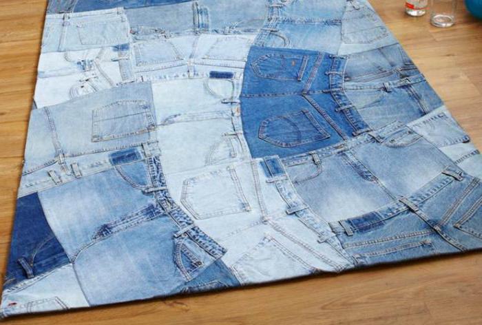 как сшить коврик из старых джинсов