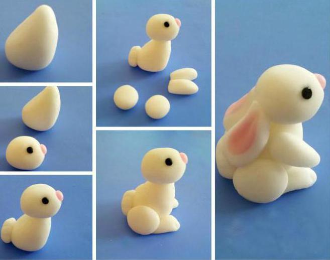 Как слепить зайца из пластилина