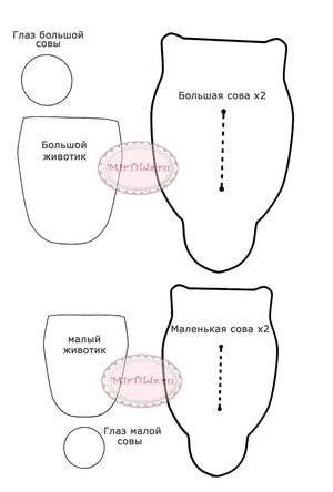 Выкройка для совы подушки