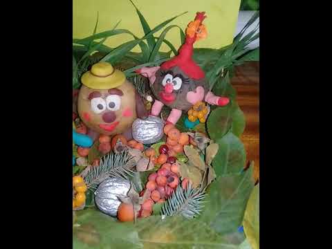 Осенняя поделка смешарики из овощей и фруктов в детский сад