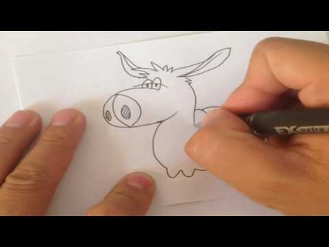 Уроки рисования, как нарисовать осла