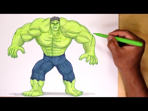 Cómo dibujar y pintar a Hulk de Avengers - How to draw Avengers Hulk