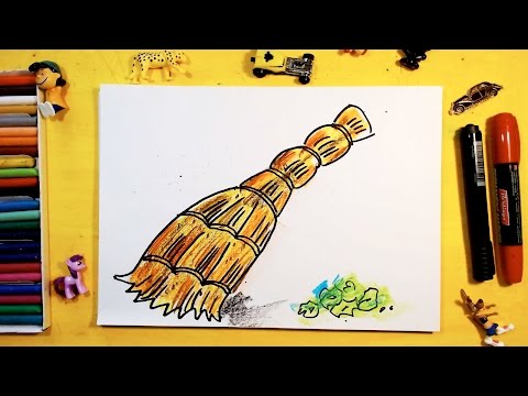 Как нарисовать ВЕНИК или МЕТЛУ / Урок рисования для детей от 3 лет