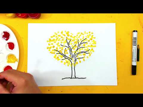 Рисуем ОСЕНЬ с ЛЮБОВЬЮ - осенне дерево гуашью