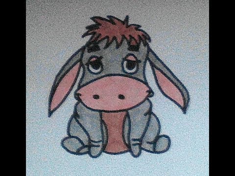 Как нарисовать ослика - How to draw a donkey - 如何画驴 Как нарисовать милые рисунки