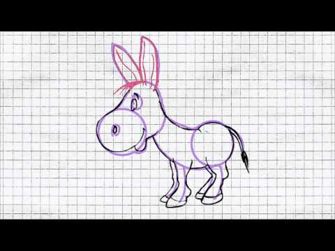 How to draw a burro (donkey) / Как нарисовать ослика (осла)