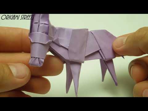 Как сделать ослика из бумаги. Оригами осёл.