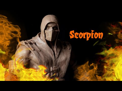 Scorpion sculpting / Скорпион - лепка персонажа ,скульптура из пластилина / Mortal Kombat