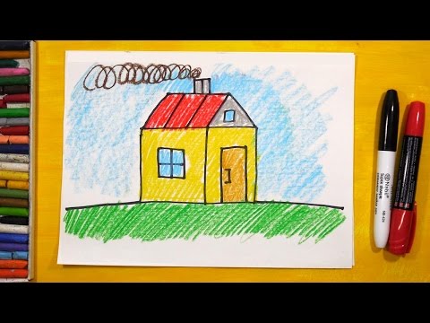 Как рисовать Дом. Урок рисования для детей от 3 лет 