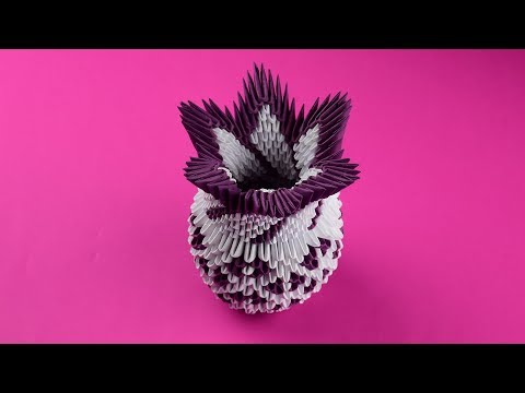 Как сделать вазу из бумаги (оригами из модулей). Пошаговая сборка, мастер класс