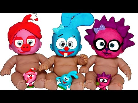 Куклы Смешарики / Лепка из Пластилина Плей До для детей