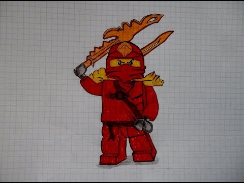 Как нарисовать КАЯ из ЛЕГО НИНДЗЯ ГО #80 /  How to draw KAI from LEGO NINJA GO/ 乐高的忍者