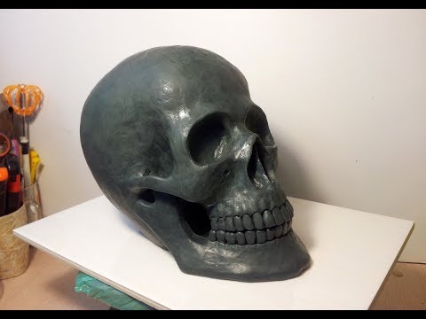 Modeling of plasticine skull - Пластилиновый череп