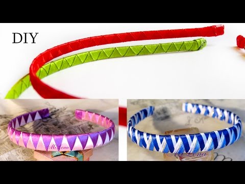 Как оплести ободок двумя лентами? МК / How to Make Ribbon Woven Headband