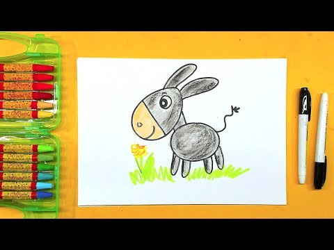 Рисунок ОСЛИКА / Учимся рисовать Животных с РыбаКит