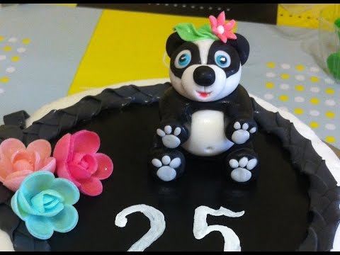 Как слепить панду из мастики (пластилина, глины...) Panda cake
