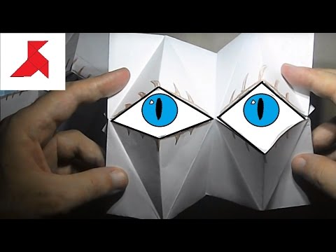 Как сделать два одновременно моргающих глаза из бумаги А4?