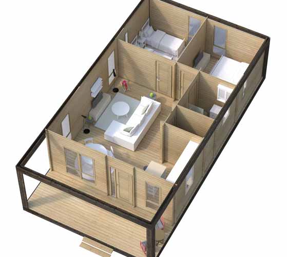 каркасный дом проект дачный домик с двумя спальнями