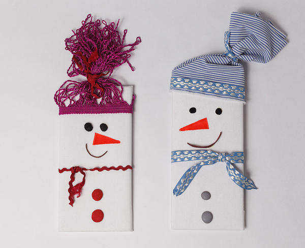 Снеговики - упаковка подарка