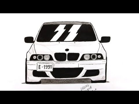 Как нарисовать машину BMW E 39 поэтапно (Ахадов Эльнур)