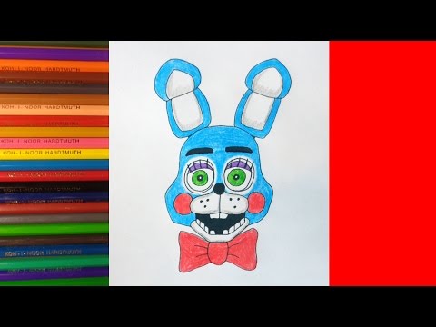 How to draw Toy Bonnie, FNAF, Как нарисовать Той Бонни