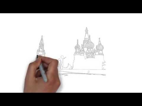 как нарисовать Москву,how to draw Moscow,cómo dibujar Moscú,come disegnare Mosca