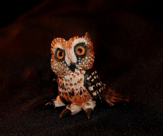 Cermic Bird Sculpture- Owl Art - Hand Sculpted Ceramic Owl - Unique Gift