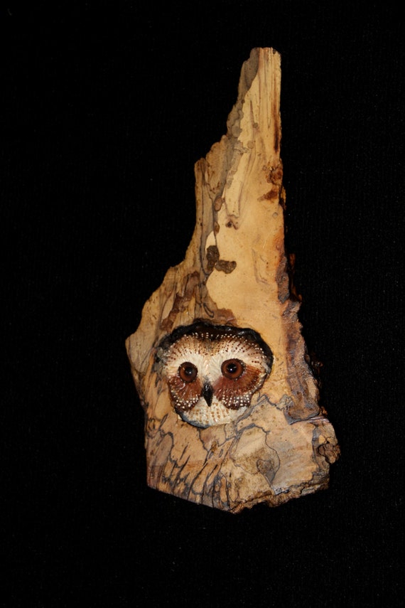 Owl Wood Carving Bird Sculpture