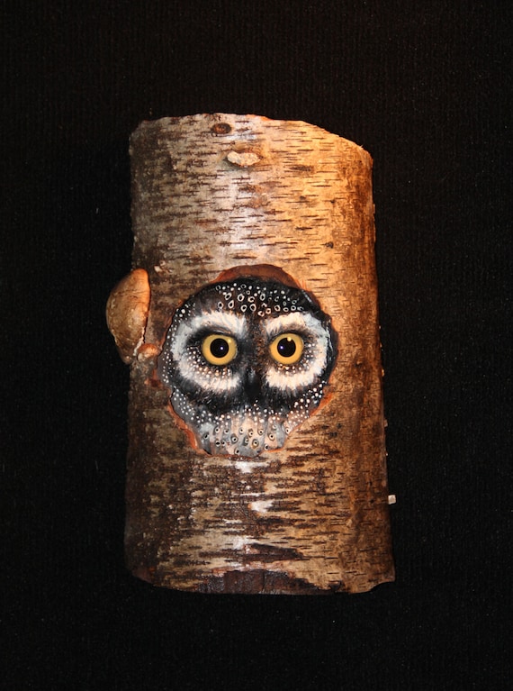 Wood Bird Carving -  Owl Art - OOAK -  Hand Carved and Sculpted