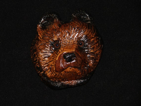 Wood Carving Brown Bear Cub