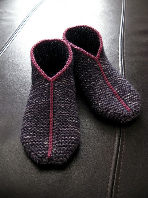 Free knitting pattern for Garter Stitch Slippers and more slipper knitting patterns