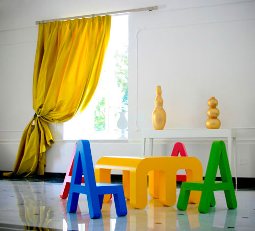 Мебель - объемные буквы в интерьере детской комнаты