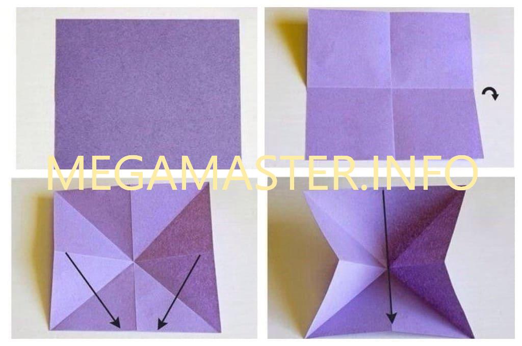 Бабочки оригами (Шаг 1)