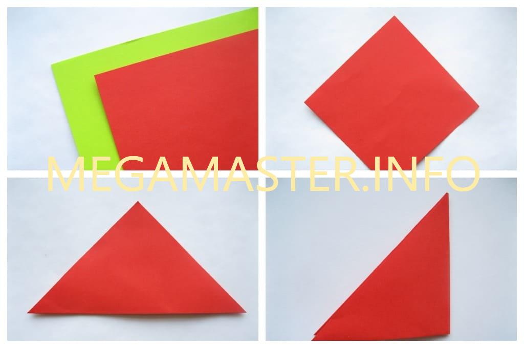 Оригами тюльпан (Шаг 1)