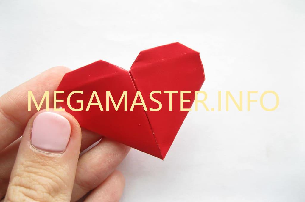 Простое сердечко оригами