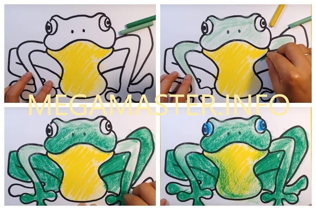 Лёгкий способ рисования лягушки (Шаг 3)