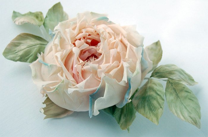цветы из ткани, свадебная композиция фото